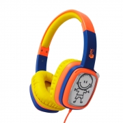 Headphone Infantil - 85DB - HP302 - Acompanha Cards e Giz de Cera - Toon -  Laranja e Azul - OEX