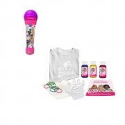 Kit Barbie Microfone + Camiseta Tie Dye Faça Você Mesmo Barbie - FUN DIVIRTA-SE