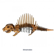 Quebra Cabeça 3D Dinossauro Dimetrodon - 29 Peças - MDF Cru - Corte a Laser - NEOMAXI