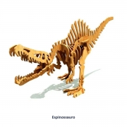 Quebra Cabeça 3D Dinossauro Espinossauro -  32 Peças - MDF Cru - Corte a Laser - NEOMAXI