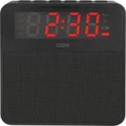 Caixa de Som com Rádio Relógio Digital  -  CS100 -   Bluetooth - Despertador - 10W -  Preto - OEX