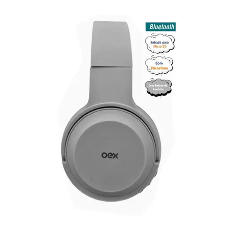Headphone com  Bluetooth - POP HS315 - Cinza - OEX