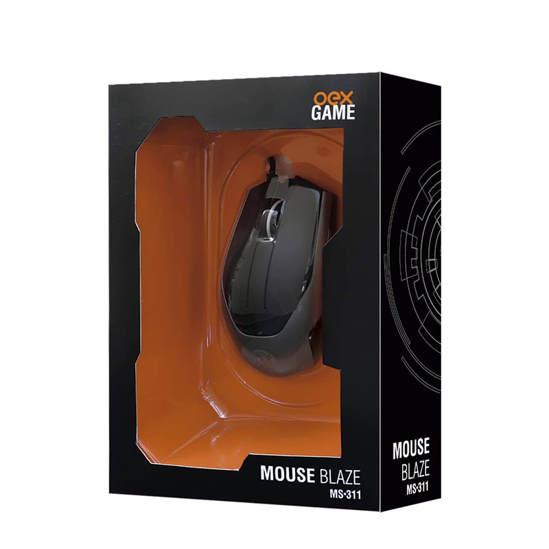 Mouse Gamer - Blaze - MS311 -  USB   - 6 Botões - 3200 DPI - Preto e Cinza   OEX