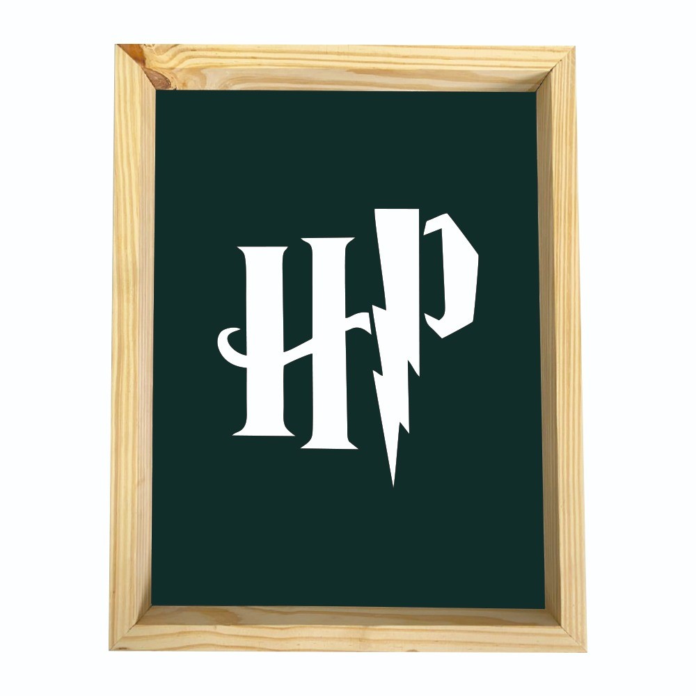 Quadro Decorativo Moldura em  Madeira - Harry Potter 3D - 44cm x 33.5cm - Branco e Preto -  NEOMAXI