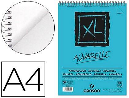 Bloco Aquarela Papel XL Aquarelle A4 Canson 300g/m2 C/30fls