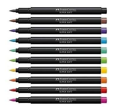 Canetinha Supersoft Brush Pen Faber-Castell 10 Cores