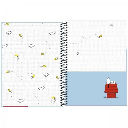 Caderno Snoopy 10 Matérias espiral Capa Dura Universitário 160 Fls. 200mmx275mm