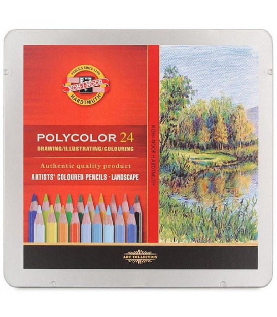 Lápis De Cor Artístico Polycolor 24 Cores Paisagem Koh-I-Noor