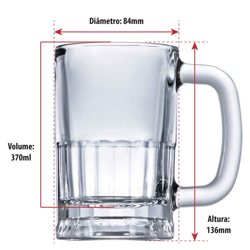 Caneca de Vidro Ice Beer Para Cerveja 370ml | Caixa Com 12 Peças - Ruvolo - Foto 3