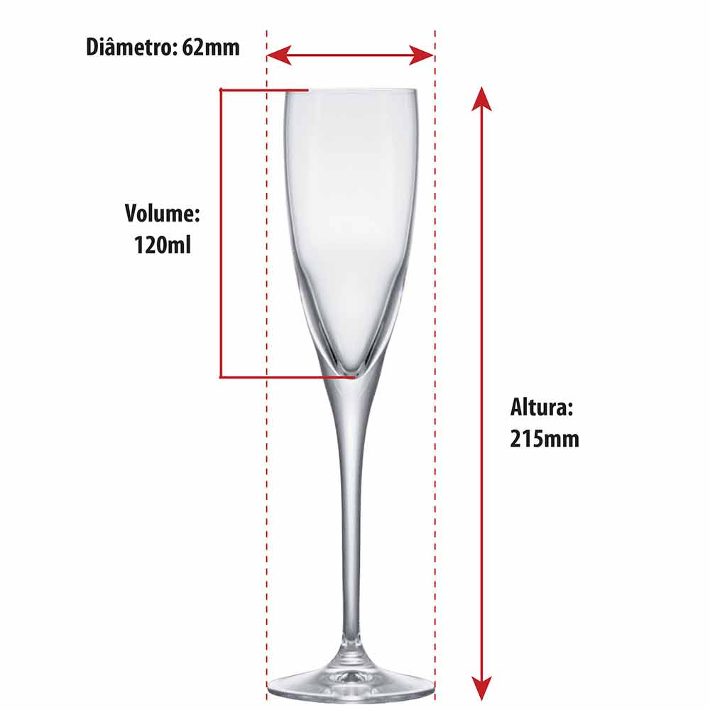 Taça Da Vinci Champagne 120ml CX 12 UN | Ref 80242