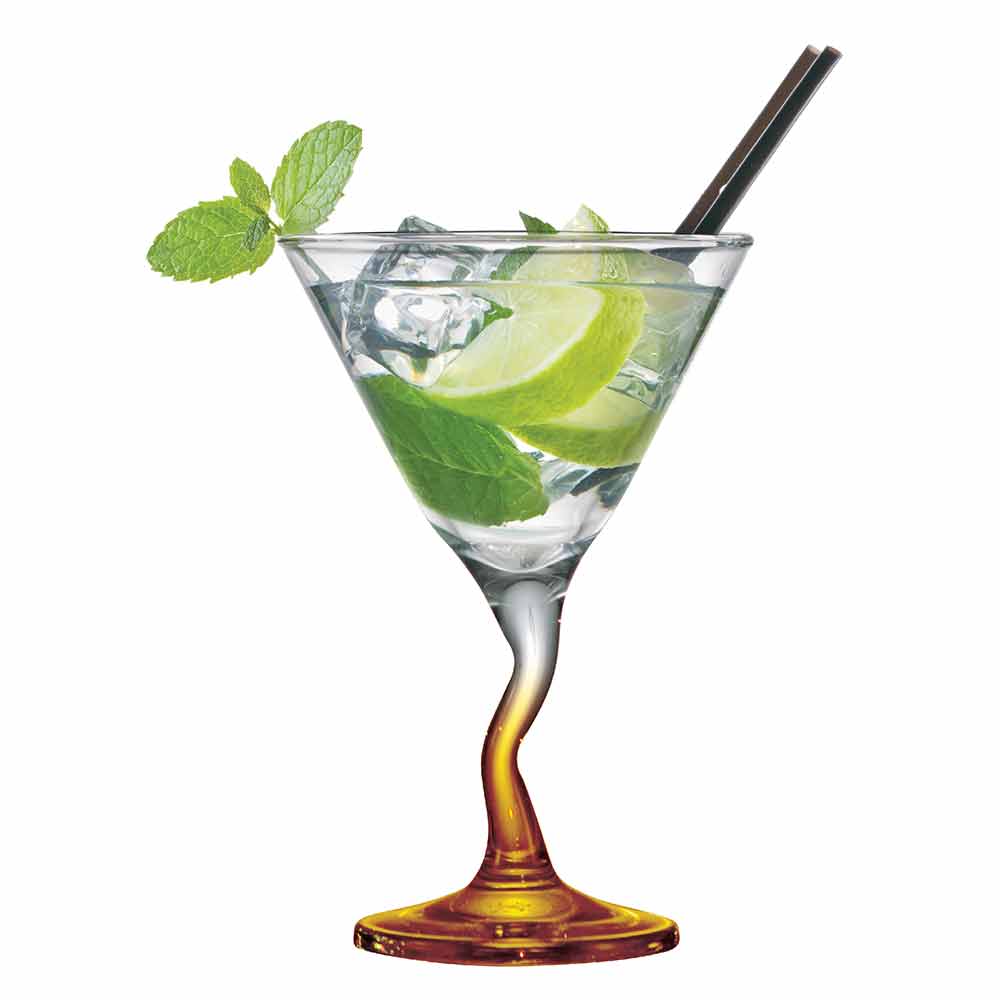 Taça de Vidro Twister Laranja Para Martini 225ml | Caixa Com 24 Peças -  Ruvolo - Foto 2