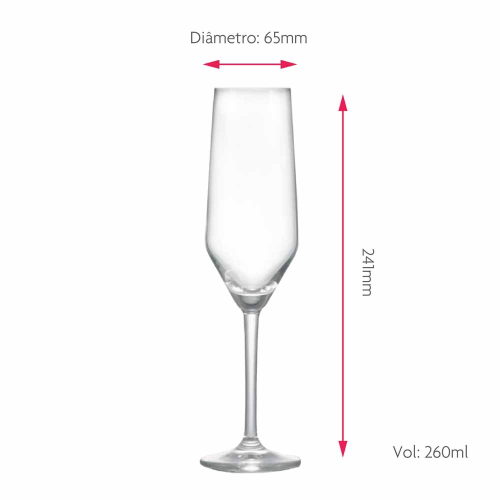 Taça de Vidro Elegance Para Vinho 260ml | Caixa Com 12 Peças -  Ruvolo - Foto 3