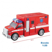 Carro Friccao Ambulancia Com Luz E Som Cores Sortidas, DM Toys
