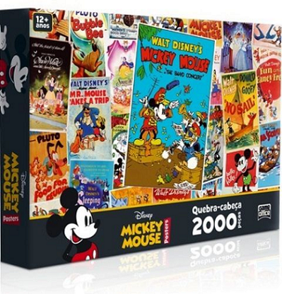 Qebra Cabeça 2000 Peças Mickey Mouse Posters 2428 Toyster