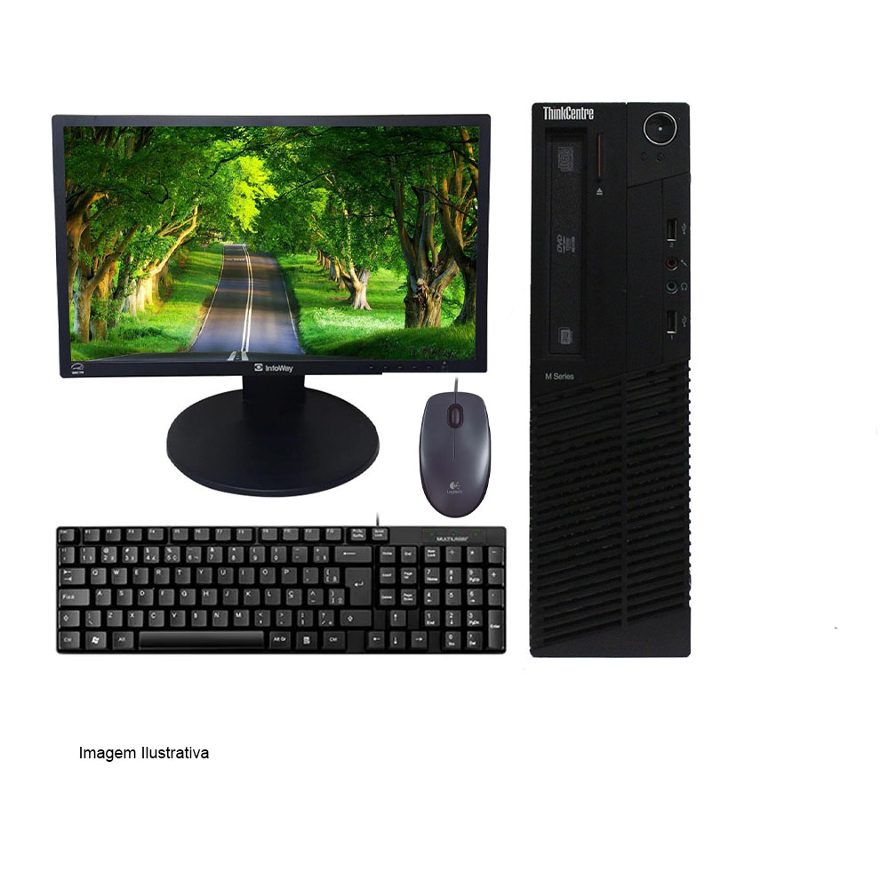 Computador Desktop Lenovo M93P I5 4° Geração 4GB 240SSD Monitor 18,5 Polegadas