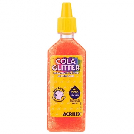 Cola glitter Acrilex 35 g - laranja