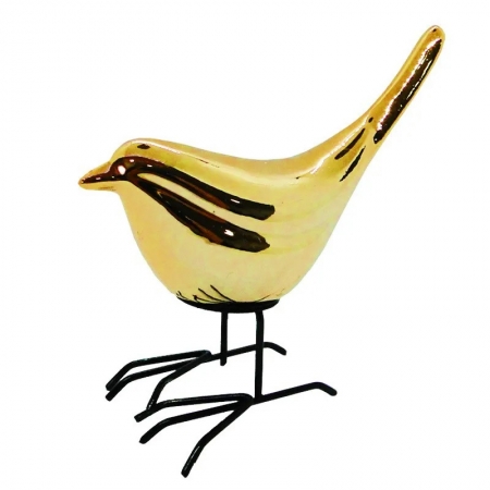 Pássaro decorativo em cerâmica 11,5x11x4,1
