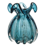 Vaso em vidro azul marinho e rose Italy Lyor 10x11