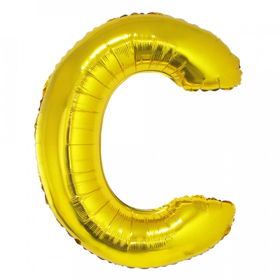 Balão letra C dourada 1 metro