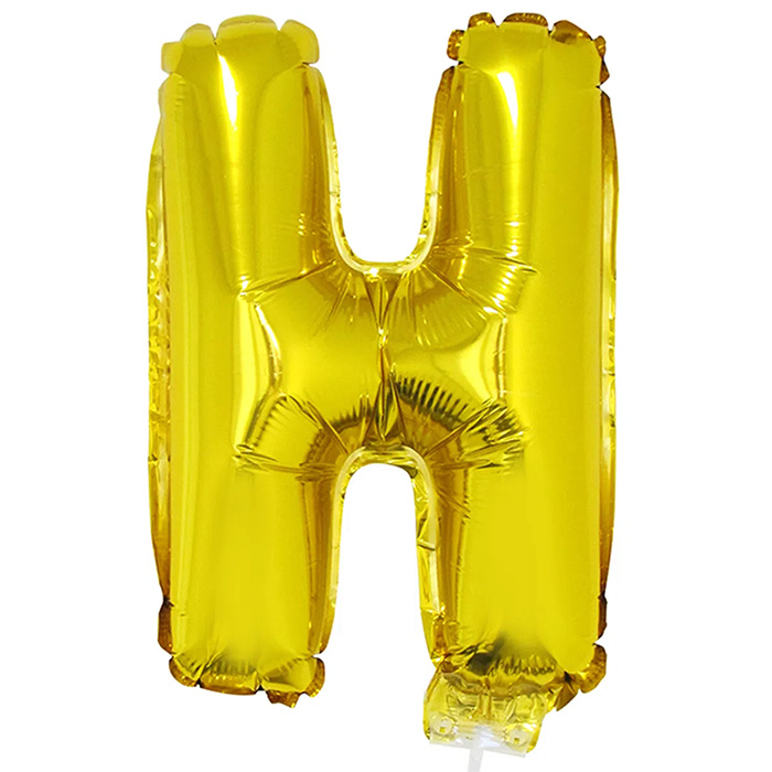 Balão letra H dourada 1 metro