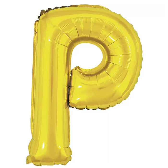 Balão letra P dourada 1 metro