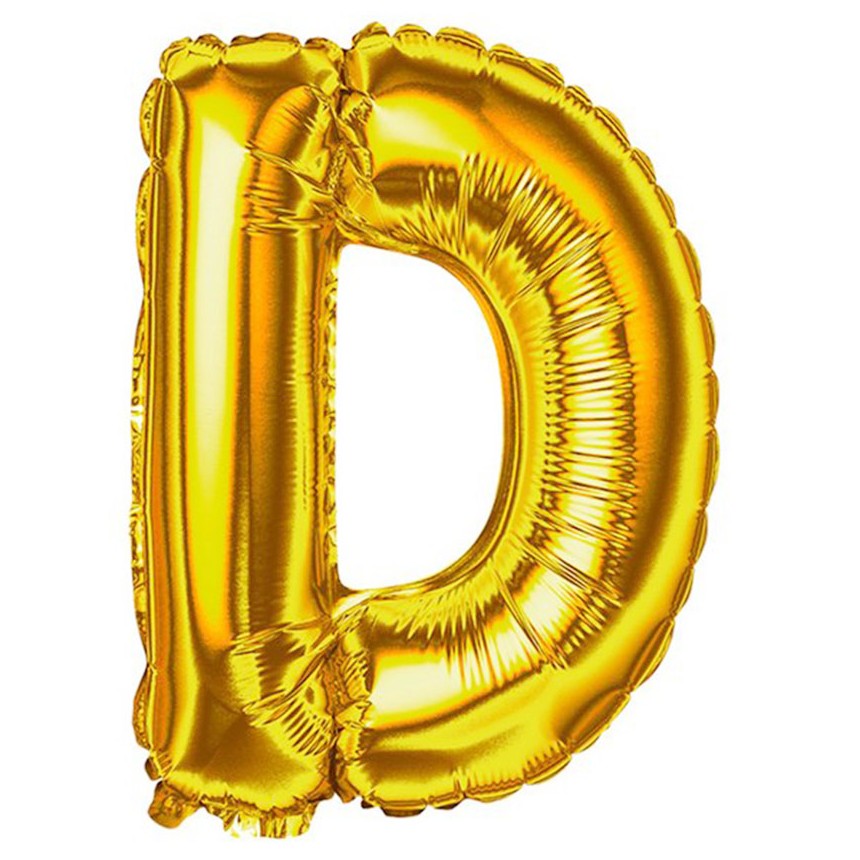Balão letra D dourada 1 metro