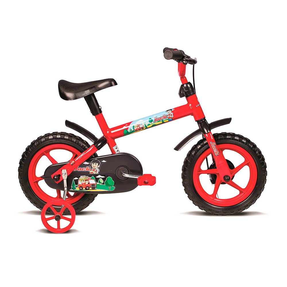 Bicicleta infantil aro 12 Jack vermelho com preto