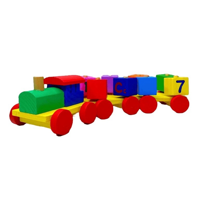 Brinquedo educativo trem com blocos