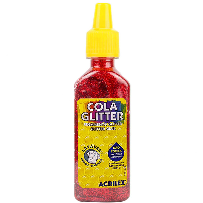Cola glitter Acrilex 35 g - vermelho