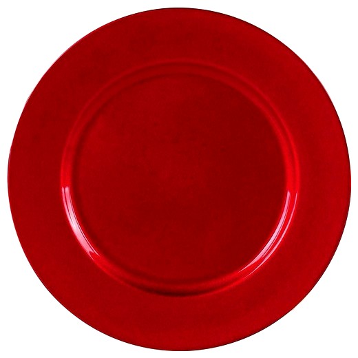 Sousplat vermelho metalizado 25 cm