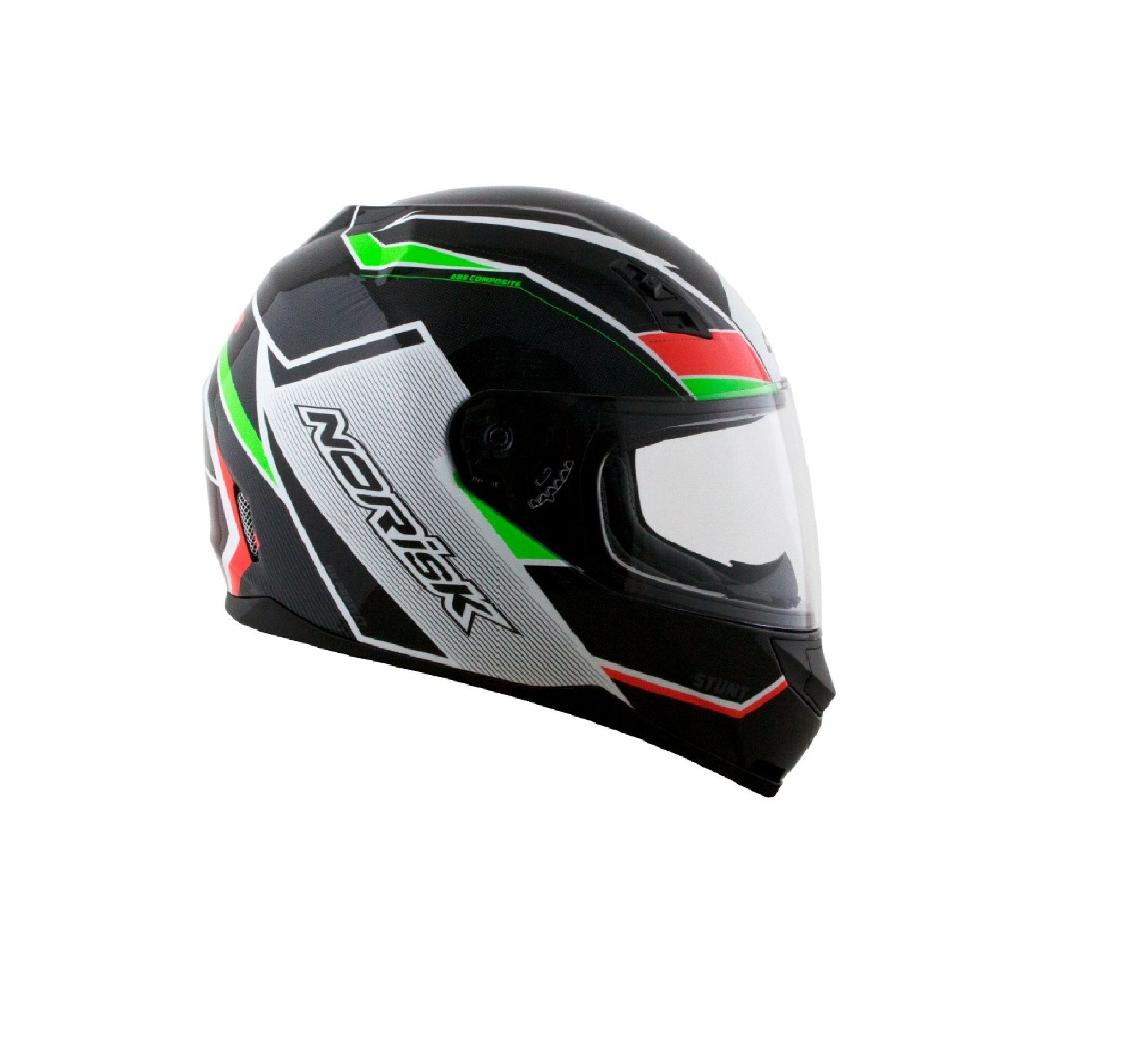 CAPACETE NORSIK FF391 STORM BLACK/GREEN/RED