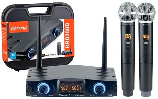 Microfone Sem Fio Sonotec Karsect KRD200DM (2 microfones)