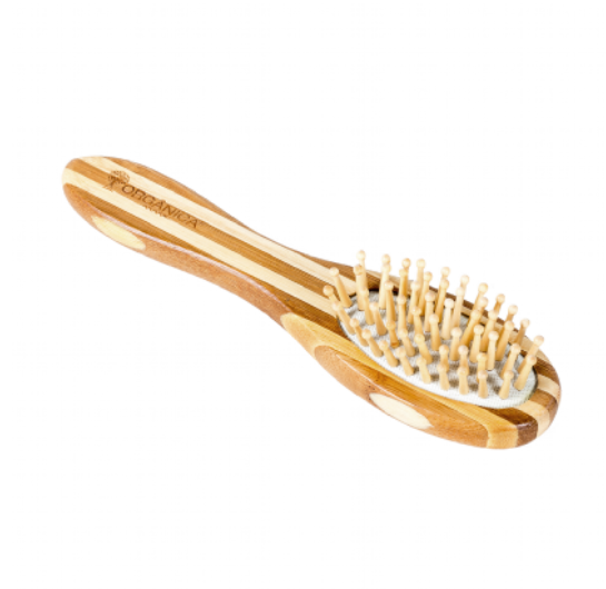 Escova de bambu para cabelo de bolsa - Orgânica