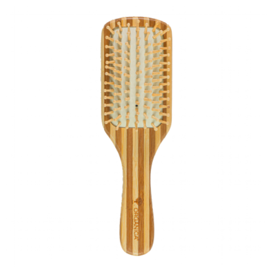 Escova de bambu para cabelo quadrada - Orgânica