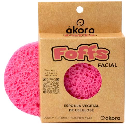 Esponja Vegetal de Celulose Facial Foffs - Ákora