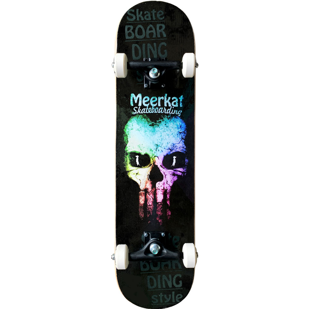 Skate Iniciante Completo Montado Street Meerkat Skull (Truck de PP)  - OWL Sports