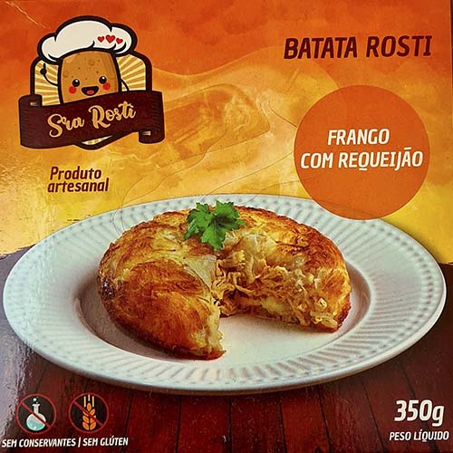 Batata Rosti recheada de frango com requeijão