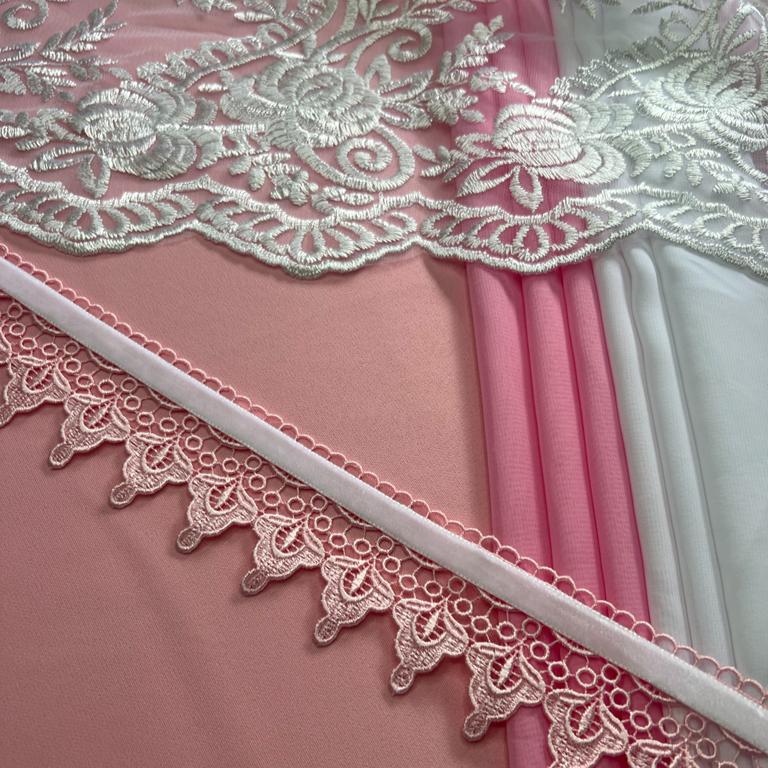 Combo de tecidos para vestido de prenda tons de rosa