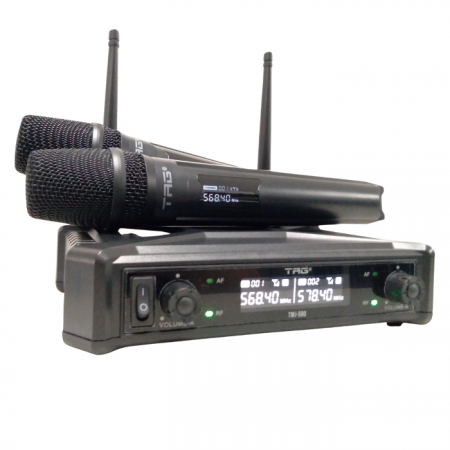Microfone Sem Fio TAG TMJ500 Duplo Digital Frequência ajustável