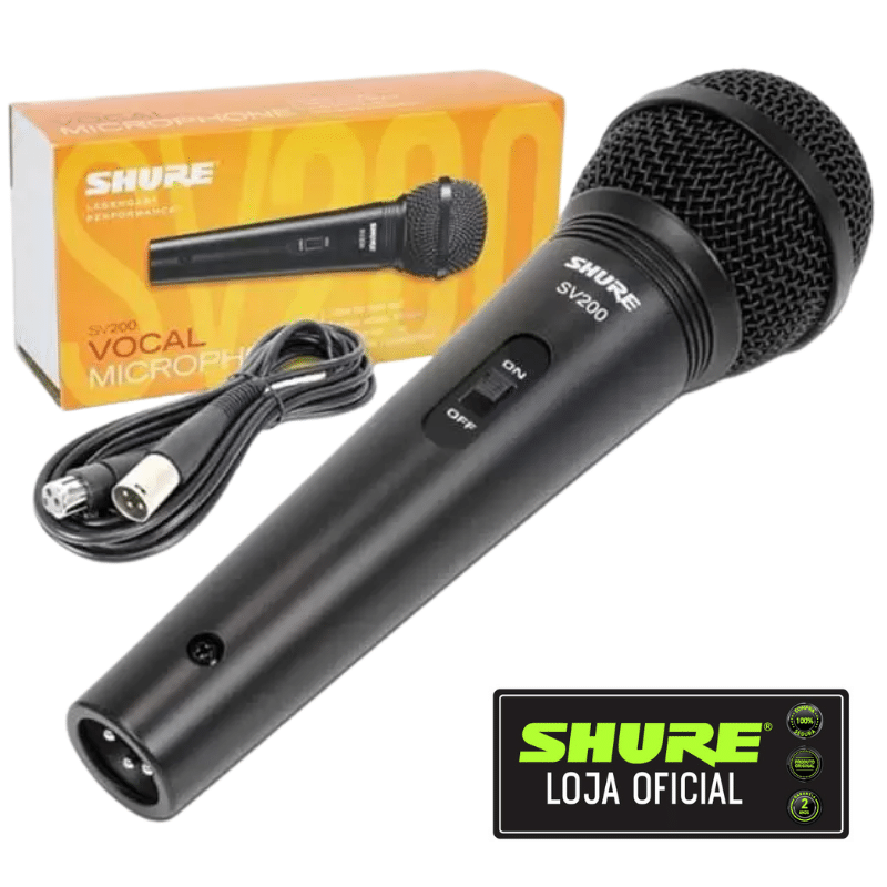 Microfone Shure Sv200 para Voz principal e backing vocal com Cabo balanceado