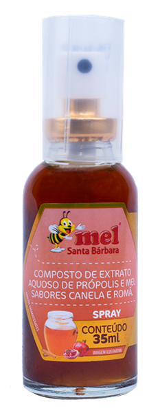 Spray de mel com própolis sabor canela e romã - 35 ml