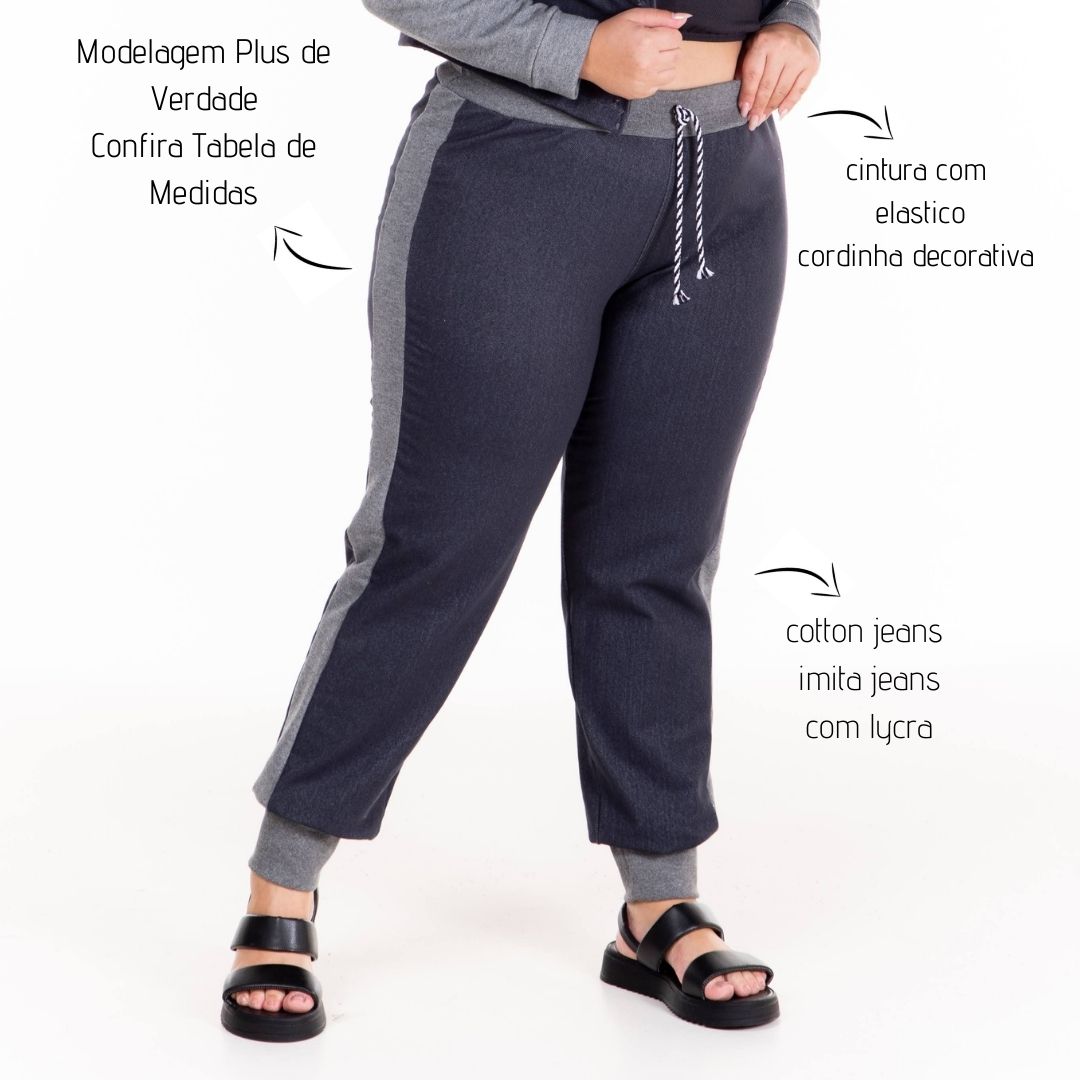 Calça Plus Size Feminina Cotton jeans 103828