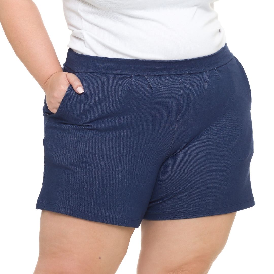 Shorts Feminino Plus Size de Cottom jeans SHPB03