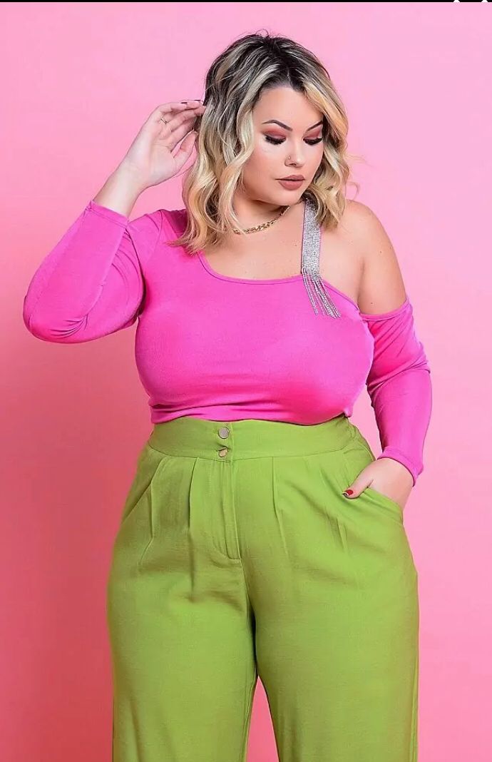 CROPPED PLUS SIZE CRISTAL - PINK