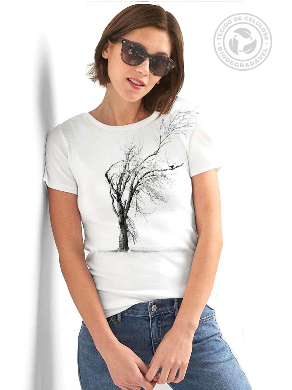 T-Shirt Celulose Feminina Árvore