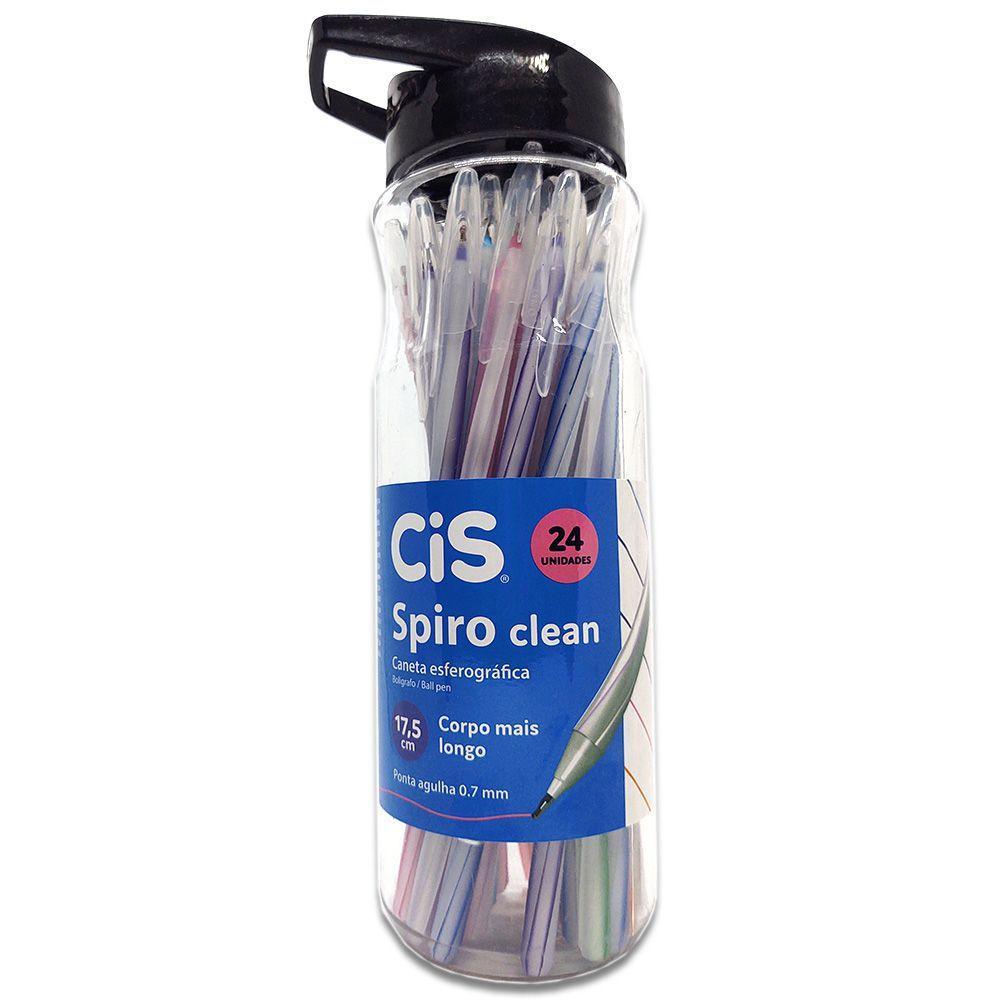Caneta SPIRO CLEAN 0.7mm Pote com 24 cores - LANÇAMENTO CIS