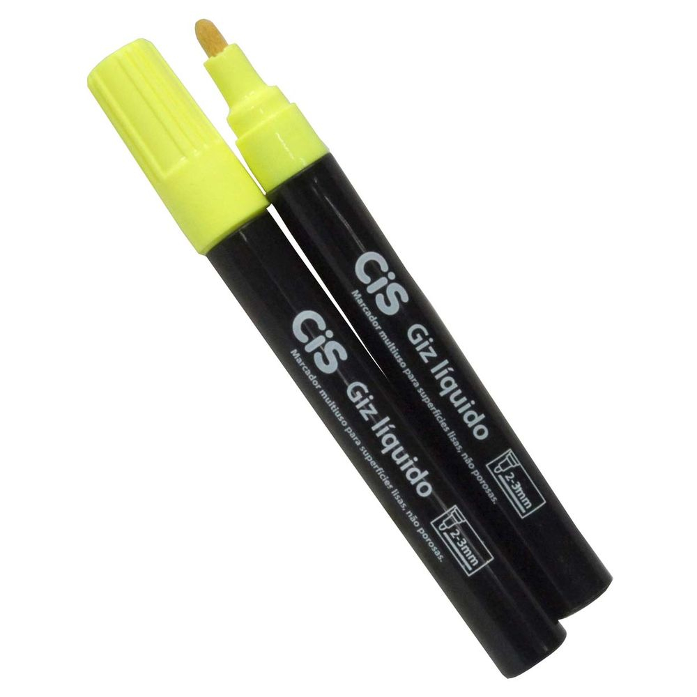 Marcados Giz Líquido Amarelo Neon Cis - 2-3mm