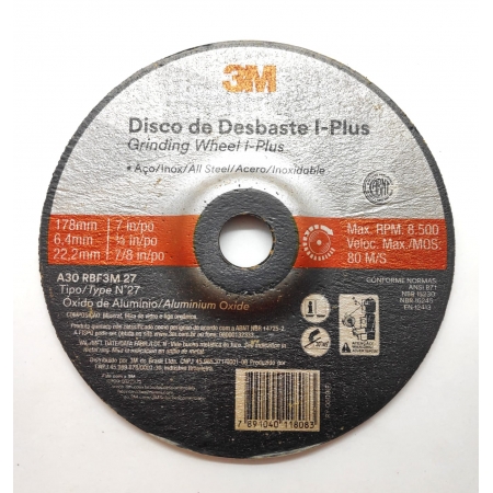 Disco de Desbaste I-Plus 7Pol 178x6.4x22 - 3M