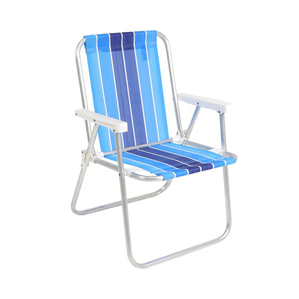 Cadeira de Praia Alta Alumínio Bel - Degradê Azul 25500