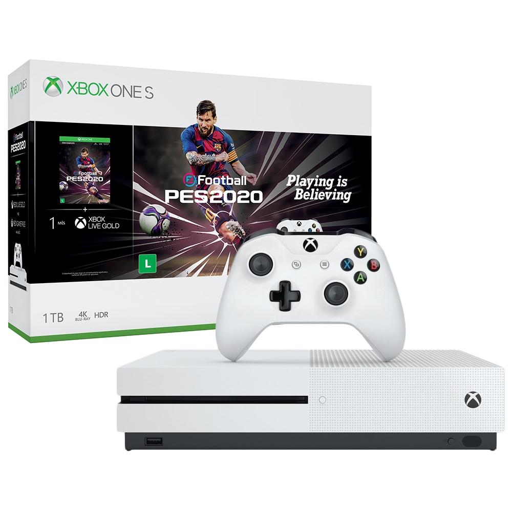 Console Xbox One S 1TB Bundle PES 2020 + Game Pass + Live Gold - Microsoft